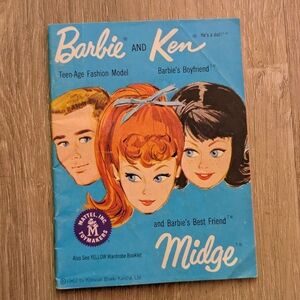 Vintage 1962 Barbie & Ken and Best Friend Midge Doll Fashion Book Catalog